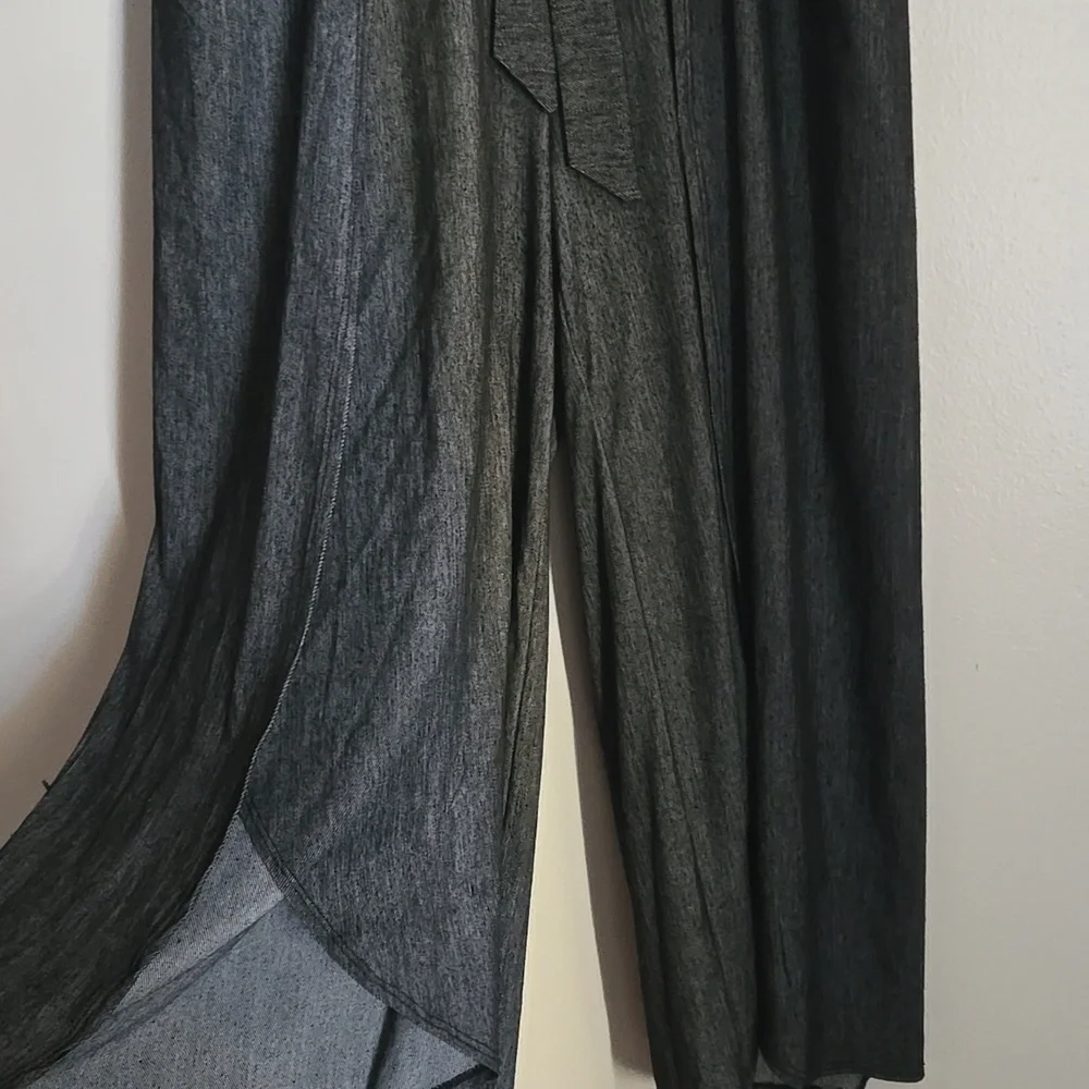 Shosho Boho Wrap Palazzo Split Wide Leg Pants - Picture 3 of 7